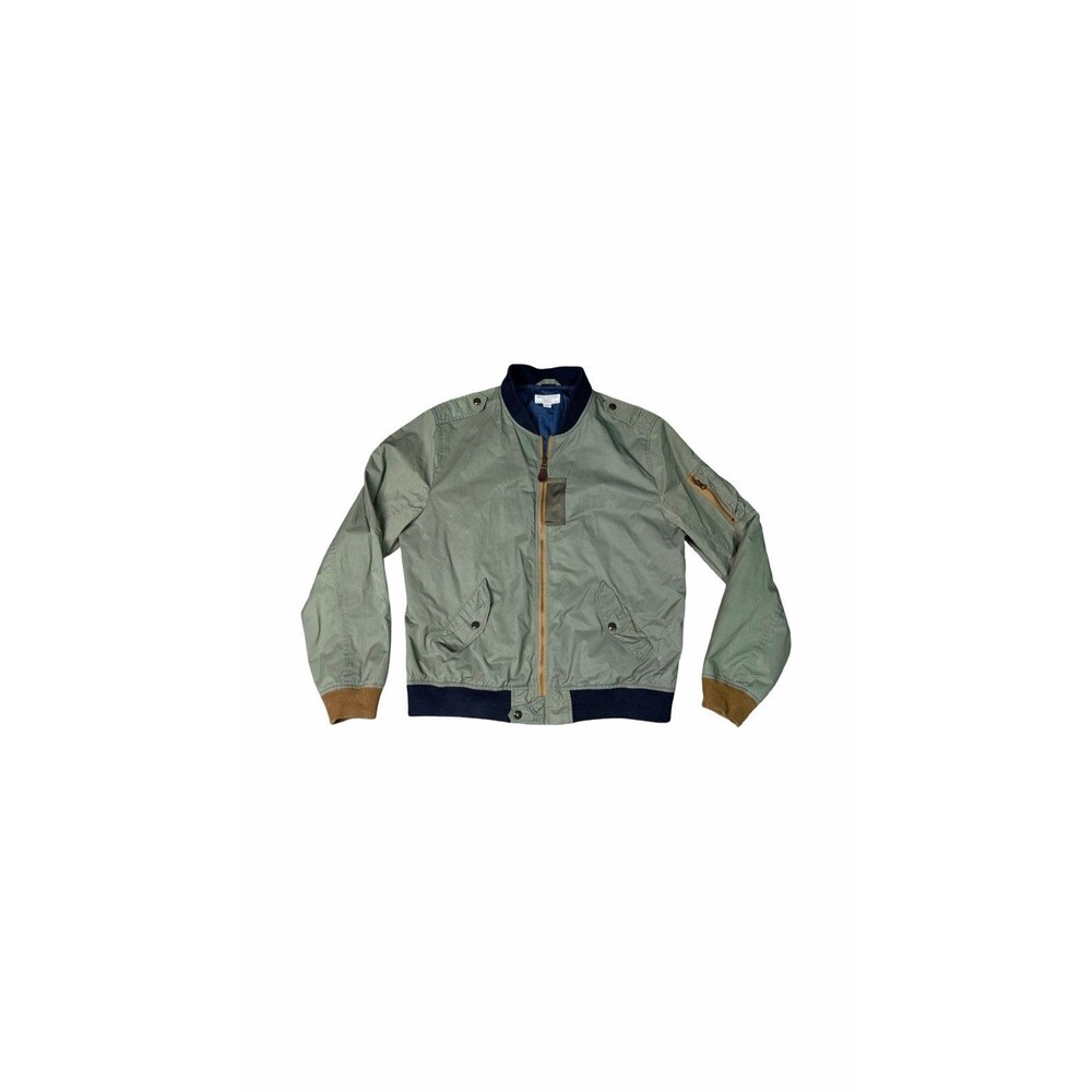 J. CREW Wallace & Barnes Bomber Jacket Men’s Size L Full zip Military Green